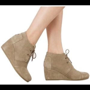 Tan TOMS Wedge Booties
